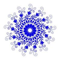 blauw tribal mandala icoon met schaduw. perfect voor logo's, pictogrammen, artikelen, tatoeages, stickers, affiches, spandoeken, kleren, hoeden vector