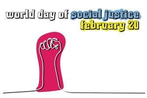 wereld dag van sociaal gerechtigheid opgemerkt elke jaar Aan februari 20. vector