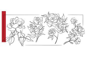 een verzameling van rozen. rozen abstract kunst. vector
