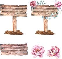 houten bord aquarel 1 vector