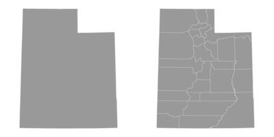 Utah staat grijs kaarten. vector illustratie.