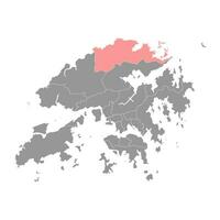 noorden wijk kaart, administratief divisie van hong kong. vector illustratie.