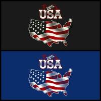 100 procent Verenigde Staten van Amerika met Amerikaans vlag kaart vector