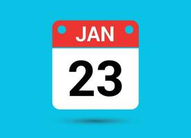 januari 23 kalender datum vlak icoon dag 23 vector illustratie