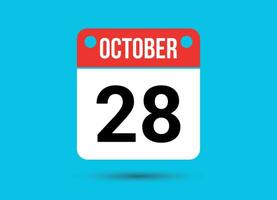 oktober 28 kalender datum vlak icoon dag 28 vector illustratie