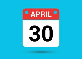 april 30 kalender datum vlak icoon dag 30 vector illustratie