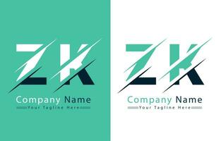 zk brief logo ontwerp sjabloon. vector logo illustratie