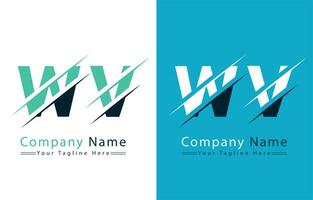 wv brief logo ontwerp concept. vector logo illustratie