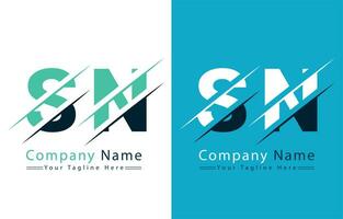 sn brief logo vector ontwerp concept elementen