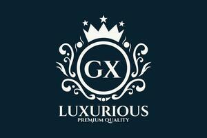 eerste brief gx Koninklijk luxe logo sjabloon in vector kunst voor luxueus branding vector illustratie.