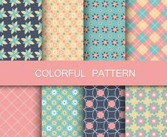 kleurrijk patroon set. achtergrond patronen voor kleding stof en papier. vlak vector illustratie