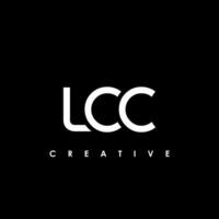 lcc brief eerste logo ontwerp sjabloon vector illustratie