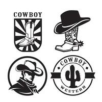 reeks van cowboy western logo vector sjabloon.