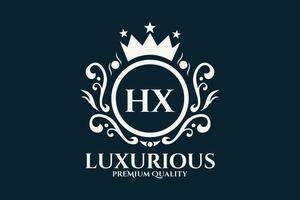 eerste brief hx Koninklijk luxe logo sjabloon in vector kunst voor luxueus branding vector illustratie.