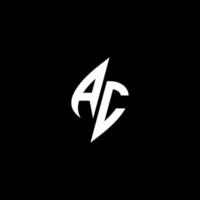 ac monogram logo esport of gaming eerste concept vector