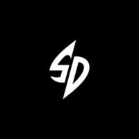 sd monogram logo esport of gaming eerste concept vector