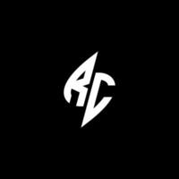 rc monogram logo esport of gaming eerste concept vector