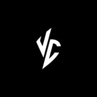 vc monogram logo esport of gaming eerste concept vector