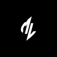 ml monogram logo esport of gaming eerste concept vector