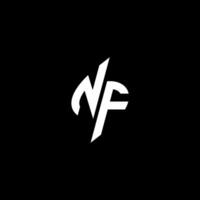 nf monogram logo esport of gaming eerste concept vector