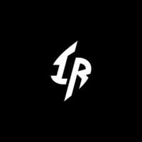 ir monogram logo esport of gaming eerste concept vector