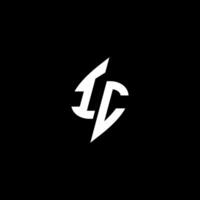 ic monogram logo esport of gaming eerste concept vector