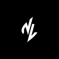 nl monogram logo esport of gaming eerste concept vector