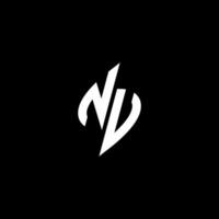 nu monogram logo esport of gaming eerste concept vector