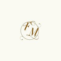 fm bruiloft monogram eerste in perfect details vector