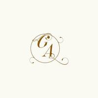 ga bruiloft monogram eerste in perfect details vector