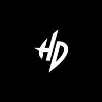 hd monogram logo esport of gaming eerste concept vector