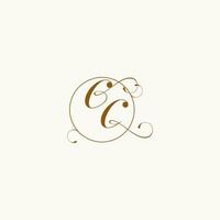 cc bruiloft monogram eerste in perfect details vector