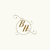 bh bruiloft monogram eerste in perfect details vector