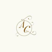 ac bruiloft monogram eerste in perfect details vector