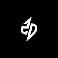 zd monogram logo esport of gaming eerste concept vector