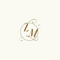 lm bruiloft monogram eerste in perfect details vector