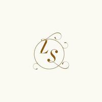 ls bruiloft monogram eerste in perfect details vector