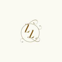 ll bruiloft monogram eerste in perfect details vector