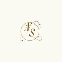 NS bruiloft monogram eerste in perfect details vector