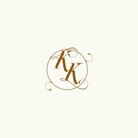 kk bruiloft monogram eerste in perfect details vector