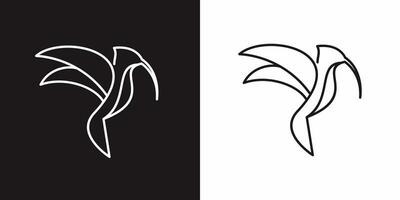 cirkel vogel lijn ornament minimalistische logo ontwerp vector sjabloon