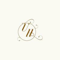 uh bruiloft monogram eerste in perfect details vector