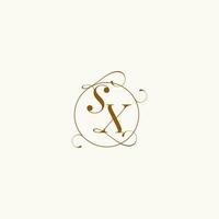 sx bruiloft monogram eerste in perfect details vector