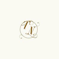 tn bruiloft monogram eerste in perfect details vector