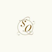 zo bruiloft monogram eerste in perfect details vector