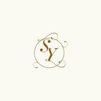 sy bruiloft monogram eerste in perfect details vector