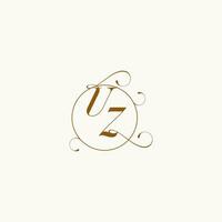 uz bruiloft monogram eerste in perfect details vector