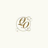 qo bruiloft monogram eerste in perfect details vector