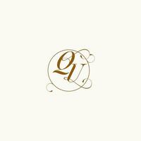 qu bruiloft monogram eerste in perfect details vector