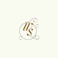 ws bruiloft monogram eerste in perfect details vector